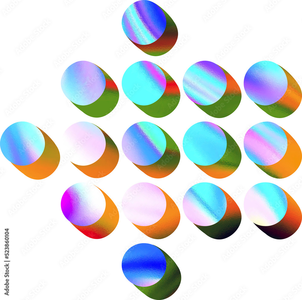 Arrow 3d render  Glossy holographic geometric shapes