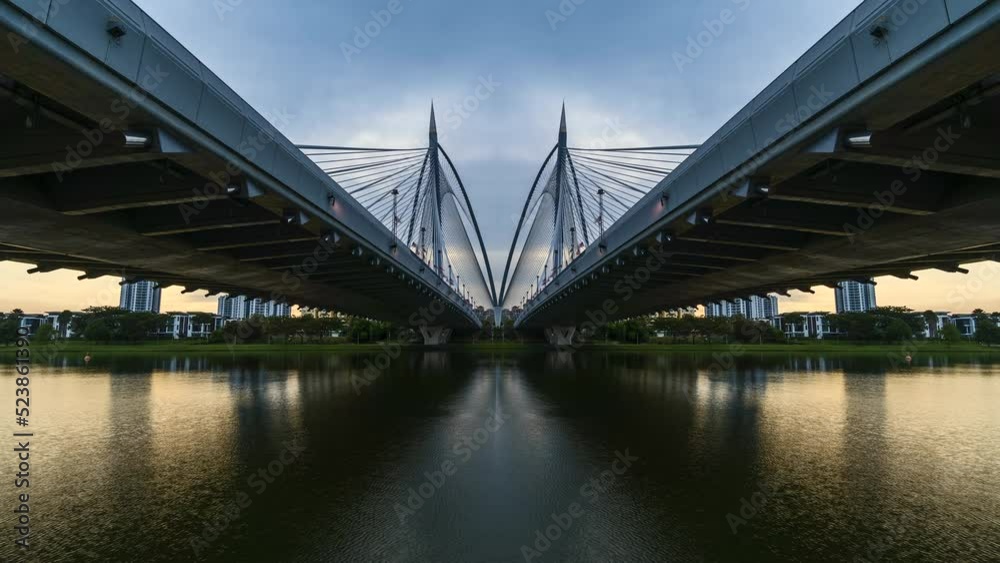 Time lapse 4k uhd video of bridge at Putrajaya during sunset Time lapse 4k uhd video of bridge at Putrajaya during sunset