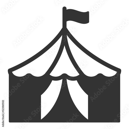 Performance tent - icon, illustration on white background, glyph style