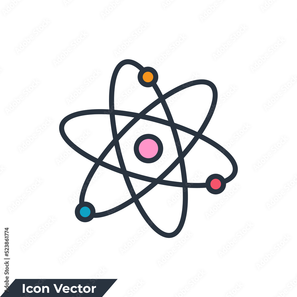 Atom icon logo vector illustration. science symbol template for graphic and web design collection Atom icon logo vector illustration. science symbol template for graphic and web design collection