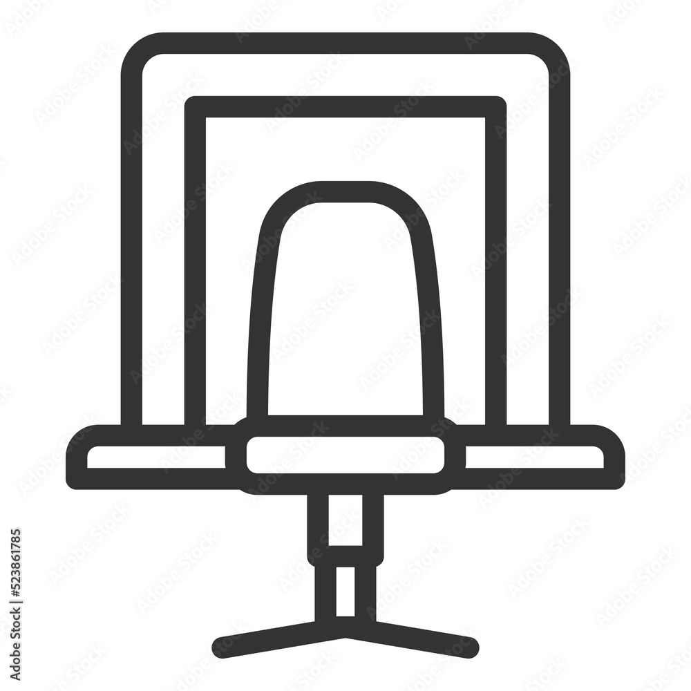 Table, chair and mirror in dressing room - icon, illustration on white background, outline style Table, chair and mirror in dressing room - icon, illustration on white background, outline style