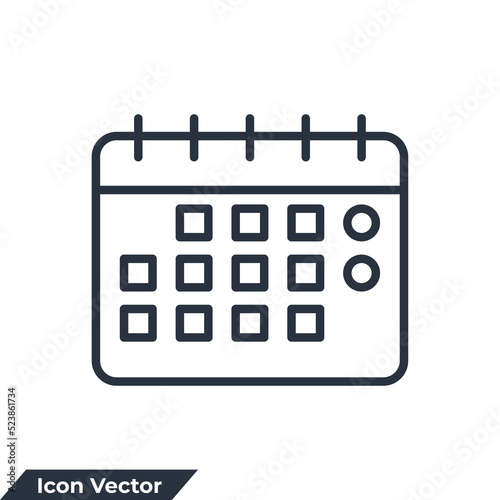 calendar icon logo vector illustration. calendar symbol template for graphic and web design collection