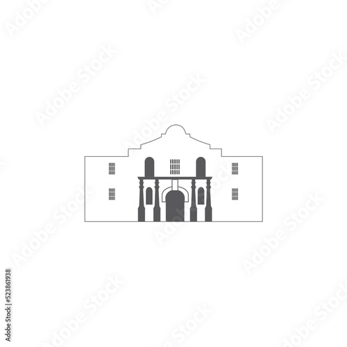 Minimalist Vector Illustration of the Alamo photo