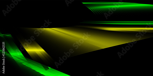 Abstract black green and yellow neon background