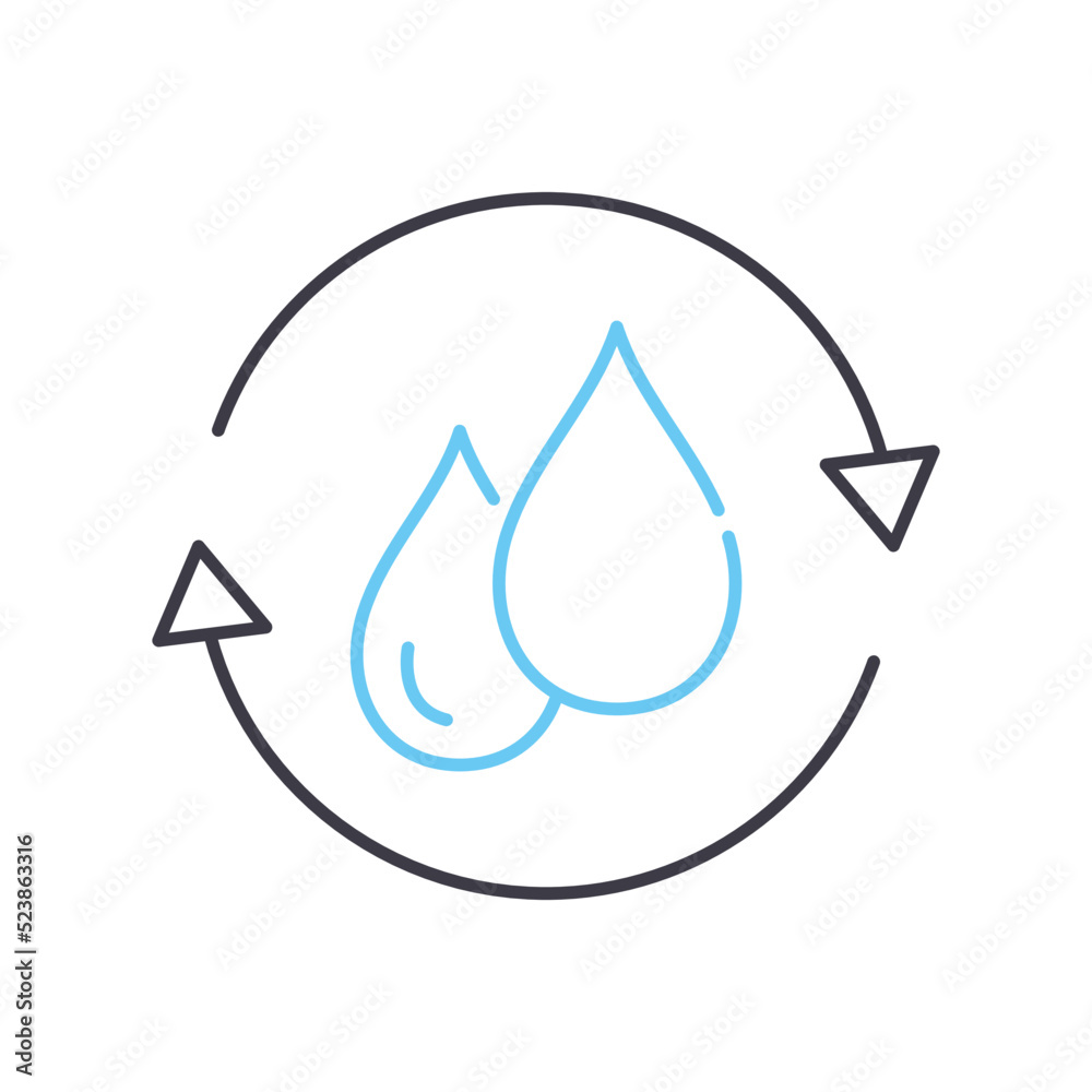 waste water line icon, outline symbol, vector illustration, concept sign waste water line icon, outline symbol, vector illustration, concept sign