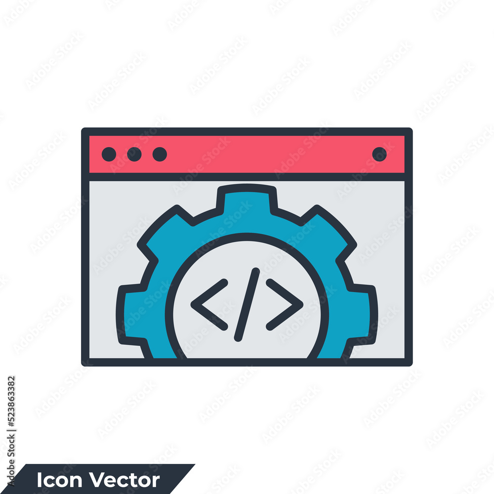 development icon logo vector illustration. software symbol template for graphic and web design collection