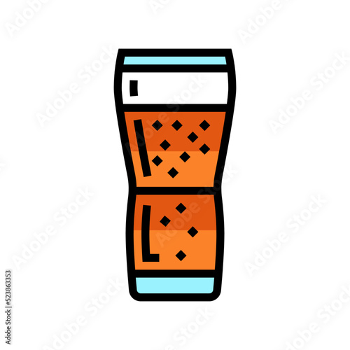 ale beer glass color icon vector illustration