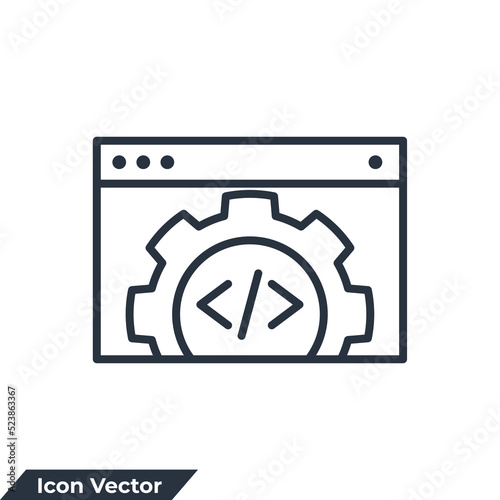 development icon logo vector illustration. software symbol template for graphic and web design collection