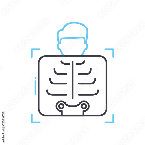 x-ray examination line icon, outline symbol, vector illustration, concept sign
