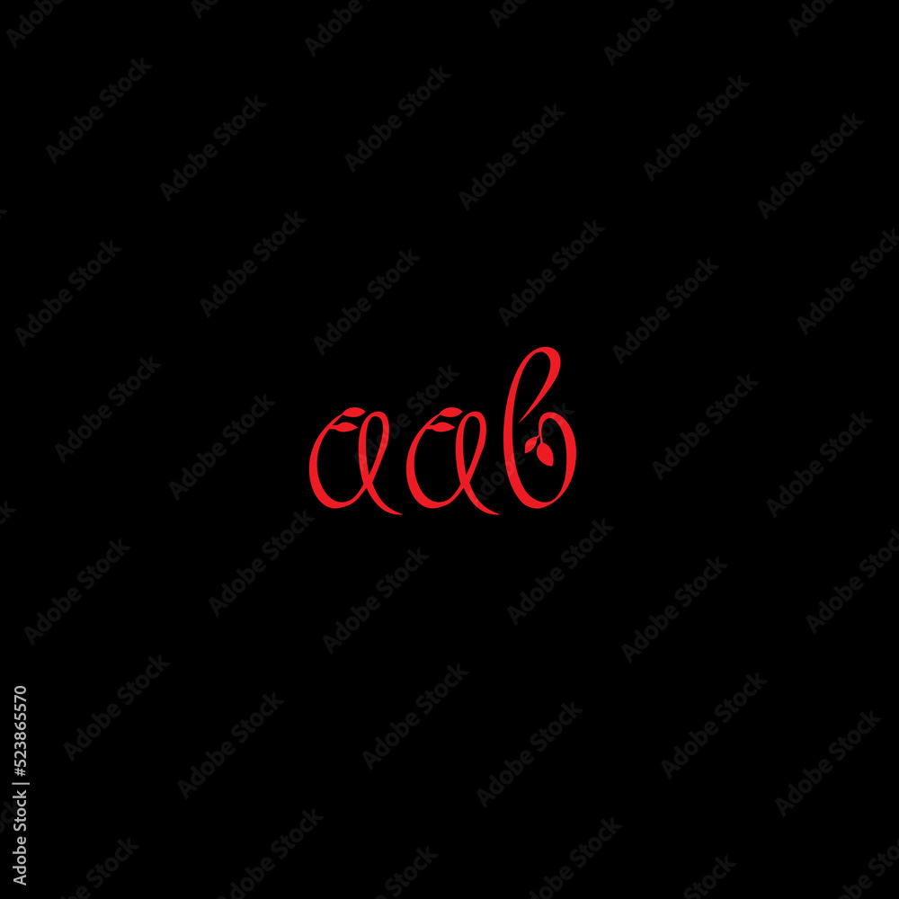 Aab Monogram Script AAB logo,A A B design,AAB letter monogram logo design vector,unique ...