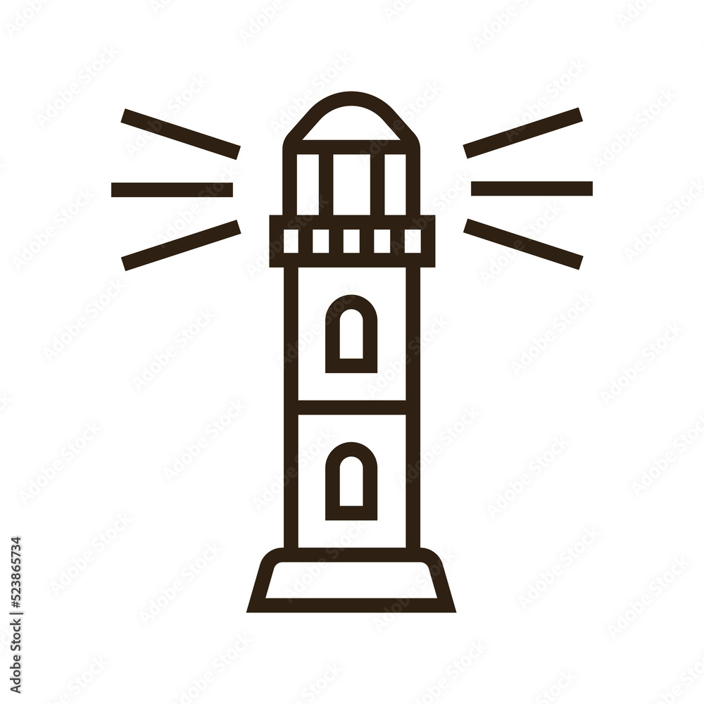 Lighthouse line icon. Simple lighthouse illustration for web and print isolated on white background. Lighthouse line icon. Simple lighthouse illustration for web and print isolated on white background.