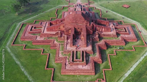 Paharpur Buddhist Monastery at Paharpur village in Badalgachhi Upazila under Naogaon District of Bangladesh. It is among the best-known Buddhist vihara. photo