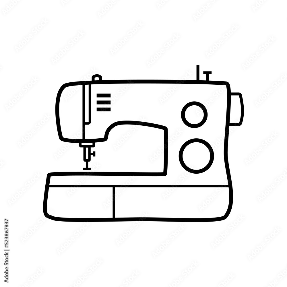 Sewing machine line art vector illustration. Sewing machine line art vector illustration.