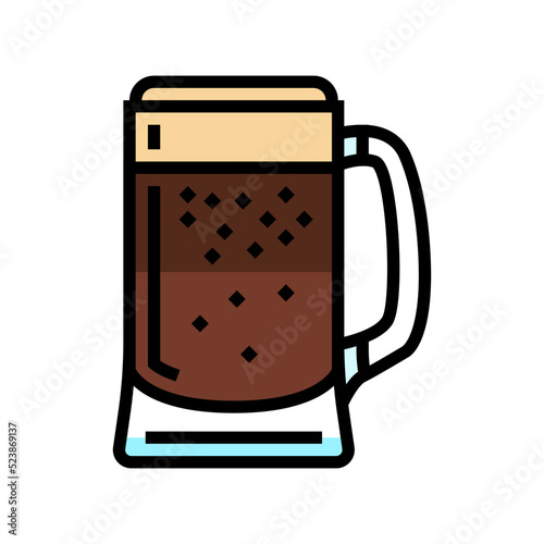 porter beer glass color icon vector illustration