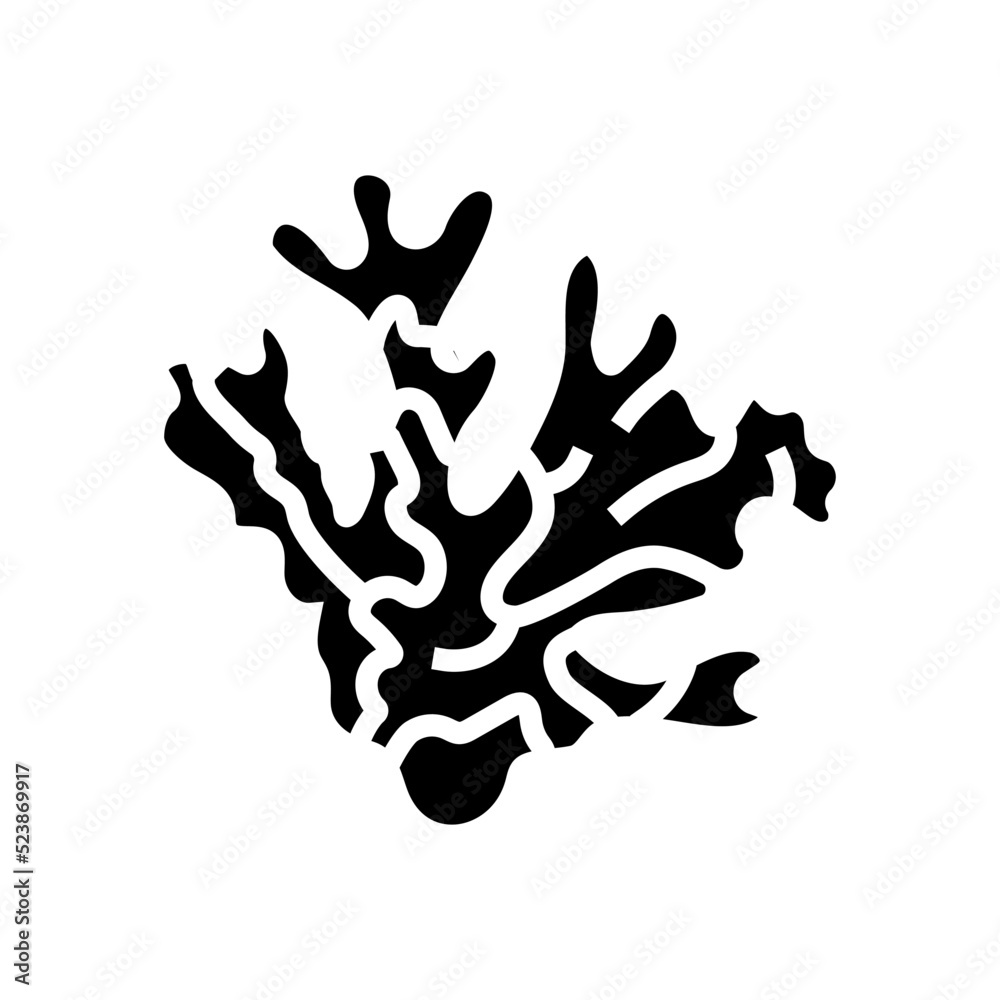 coral sea beach summer glyph icon vector illustration