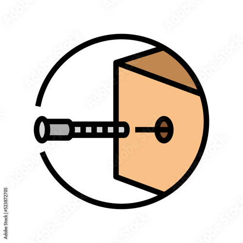 insert metal screw assembly furniture color icon vector illustration