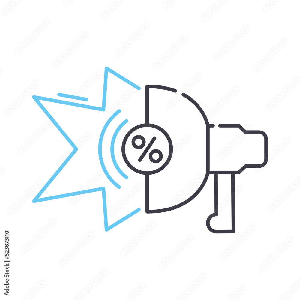 sales promotion line icon, outline symbol, vector illustration, concept sign sales promotion line icon, outline symbol, vector illustration, concept sign