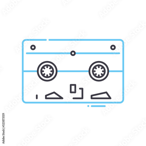 tape backup line icon, outline symbol, vector illustration, concept sign
