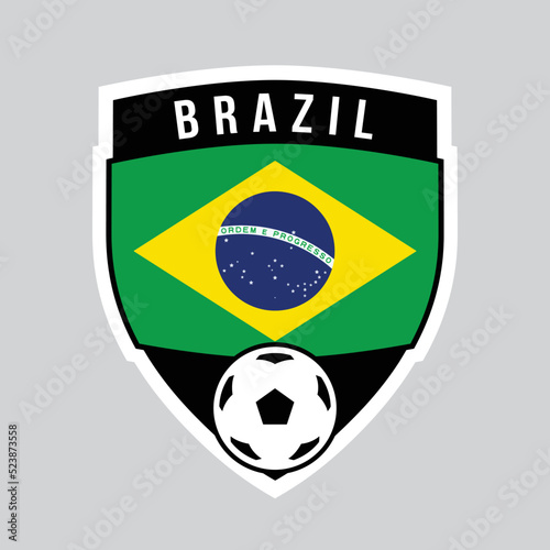 Brazil Shield Team Badge for Football Tournament