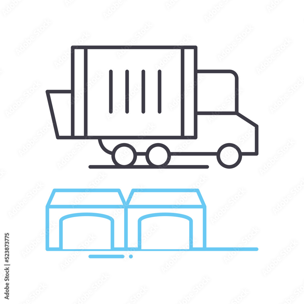 garbage city serivce line icon, outline symbol, vector illustration, concept sign garbage city serivce line icon, outline symbol, vector illustration, concept sign