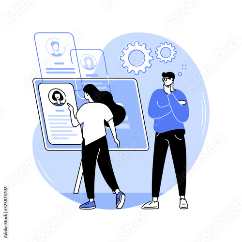 Interactive digital board isolated cartoon vector illustrations.