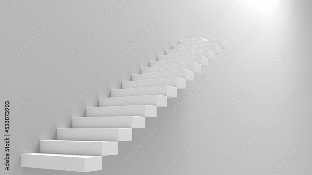 
White staircase going up into the future.
