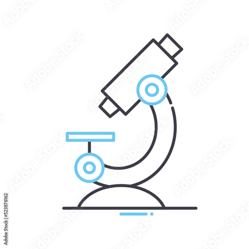 microscope object line icon, outline symbol, vector illustration, concept sign