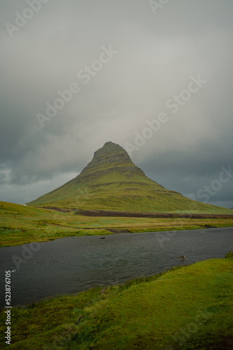 The Kirkjufell mountain in Iceland.