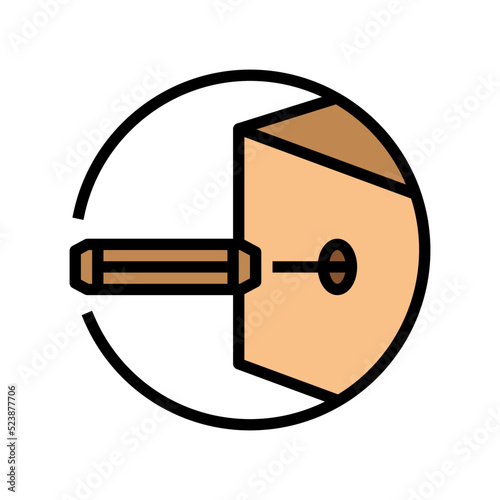 insert furniture dowel assembly furniture color icon vector illustration