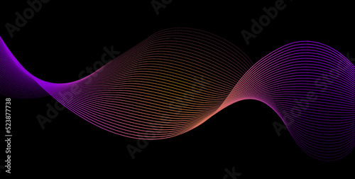 Abstract vector illustration on a dark background created from lines