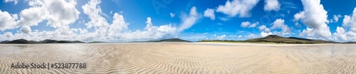 Wide panoramic view of Luskentyre beach, Isle of Harris, Scotland