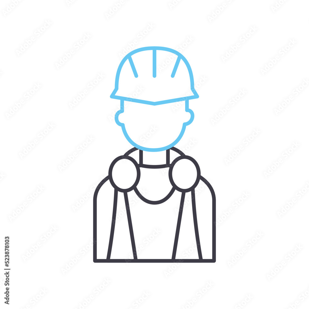 worker avatar line icon, outline symbol, vector illustration, concept sign