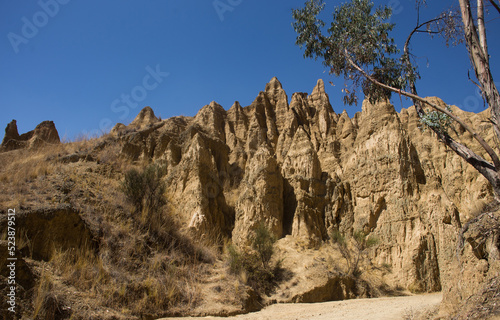 Formaciones de arcilla en Junin, Perú. Lugar llamado Wawi-Wawi. Concepto de lugares turísticos en sudamérica.  photo