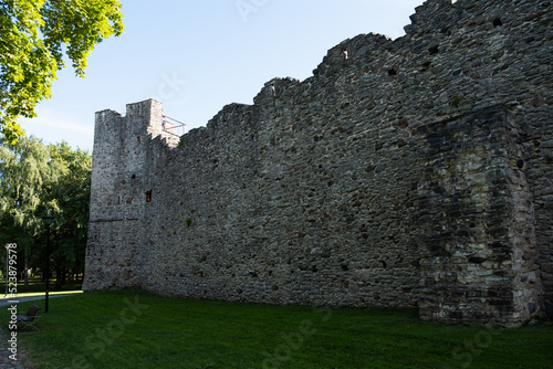 Haapsalu Episcopal Castle (Estonian: Haapsalu piiskopilinnus). Ruins of old medieval castle with cathedral.