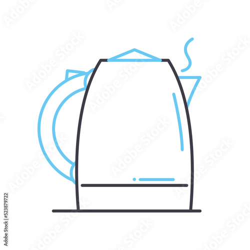 kettle line icon, outline symbol, vector illustration, concept sign