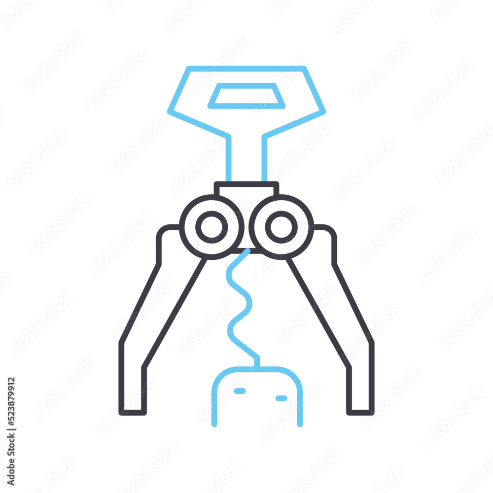 wine opener line icon, outline symbol, vector illustration, concept sign wine opener line icon, outline symbol, vector illustration, concept sign