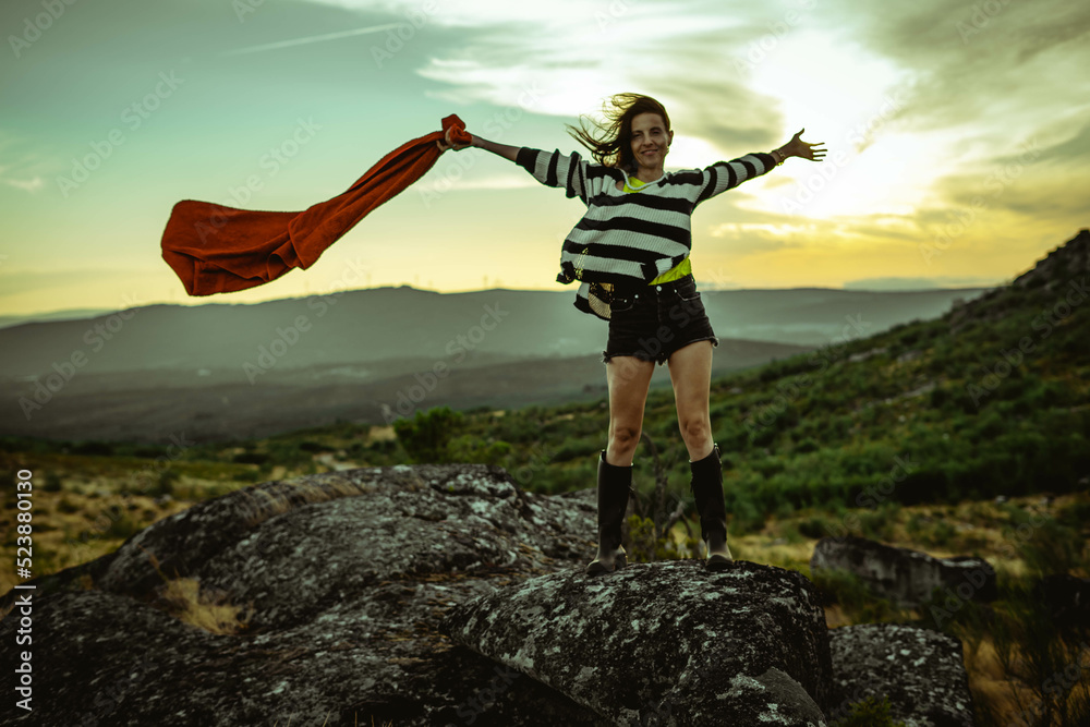 woman with cloth in the wind woman with cloth in the wind