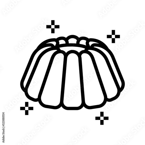 pudding jelly candy gummy line icon vector illustration