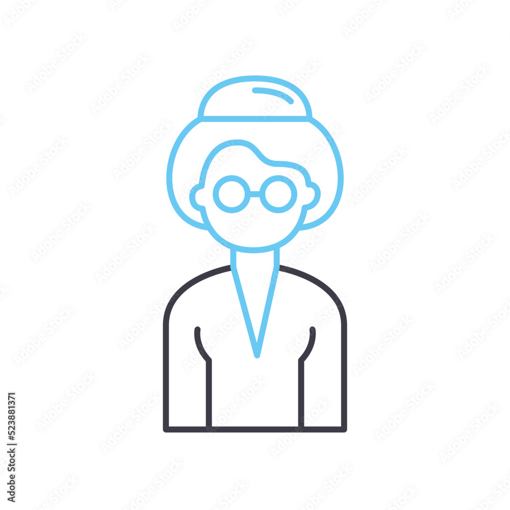 teacher avatar line icon, outline symbol, vector illustration, concept sign