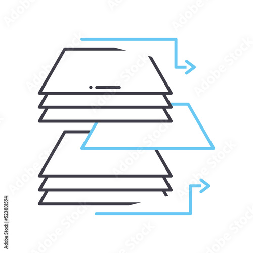 unstructured data line icon, outline symbol, vector illustration, concept sign