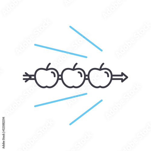 succesful aimed shot line icon, outline symbol, vector illustration, concept sign