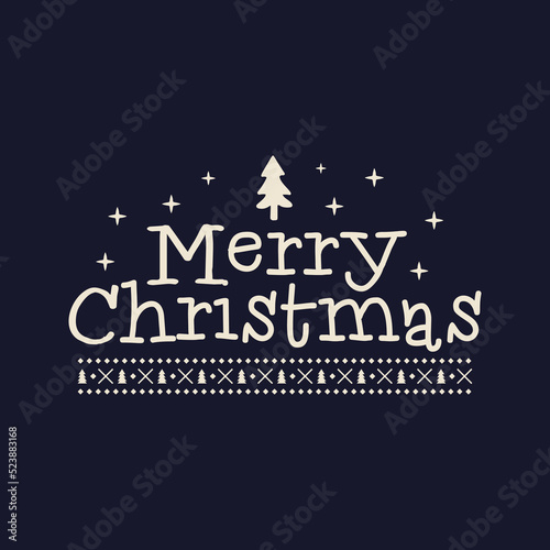 Merry Christmas lettering design on dark background. Holidays quote . Stock vector xmas typography and calligraphy arts for t-shirt printing