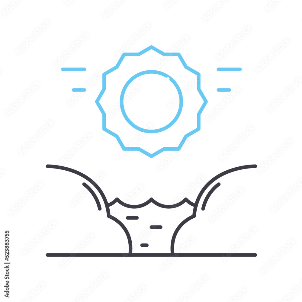 sunrise line icon, outline symbol, vector illustration, concept sign sunrise line icon, outline symbol, vector illustration, concept sign