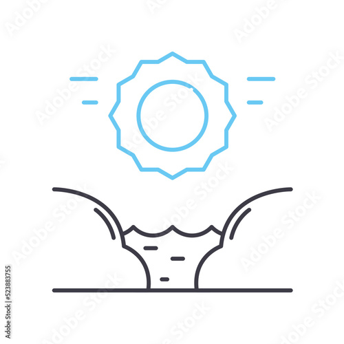 sunrise line icon, outline symbol, vector illustration, concept sign