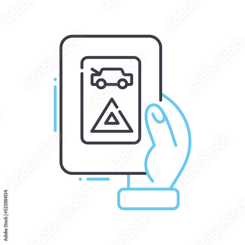 remote keyless system line icon, outline symbol, vector illustration, concept sign