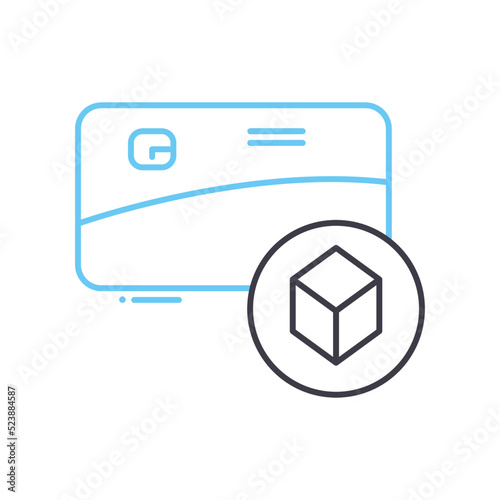 prepaid card line icon, outline symbol, vector illustration, concept sign