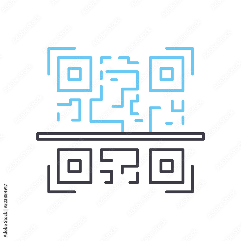 qr code line icon, outline symbol, vector illustration, concept sign qr code line icon, outline symbol, vector illustration, concept sign