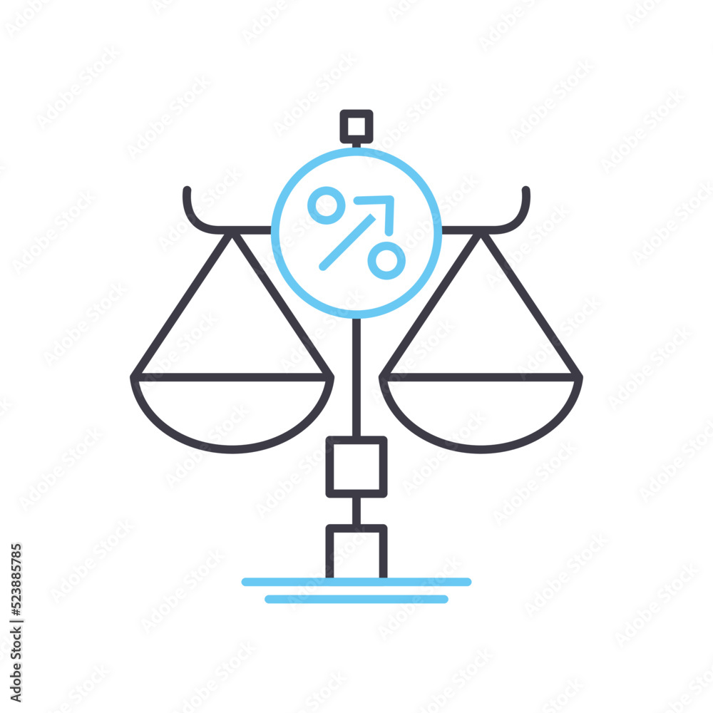 profit of scale line icon, outline symbol, vector illustration, concept sign profit of scale line icon, outline symbol, vector illustration, concept sign