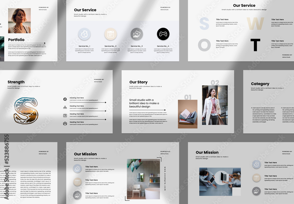 Minimal Presentation Layout Stock Template | Adobe Stock
