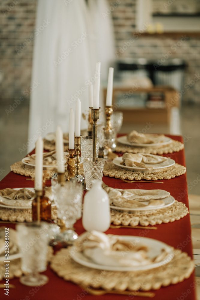 western boho wedding table setting
